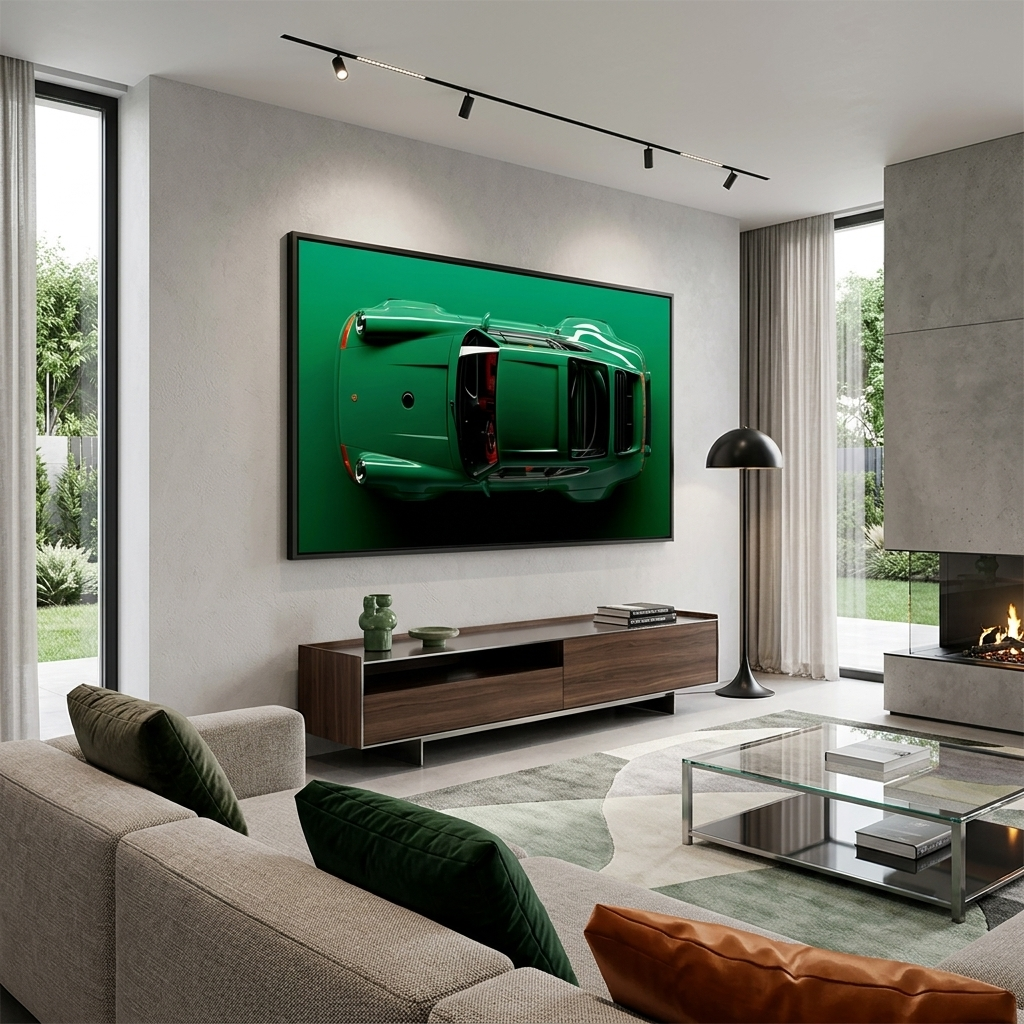 Cars Green Porsche 911 Canvas Wall Art Print