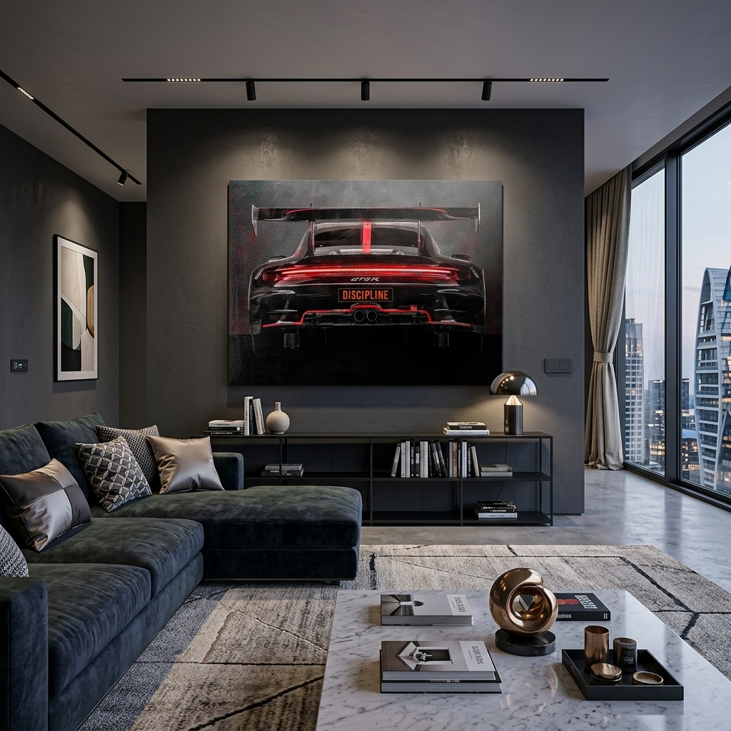 PORSCHE GT3R BACKSIDE Canvas Wall Art