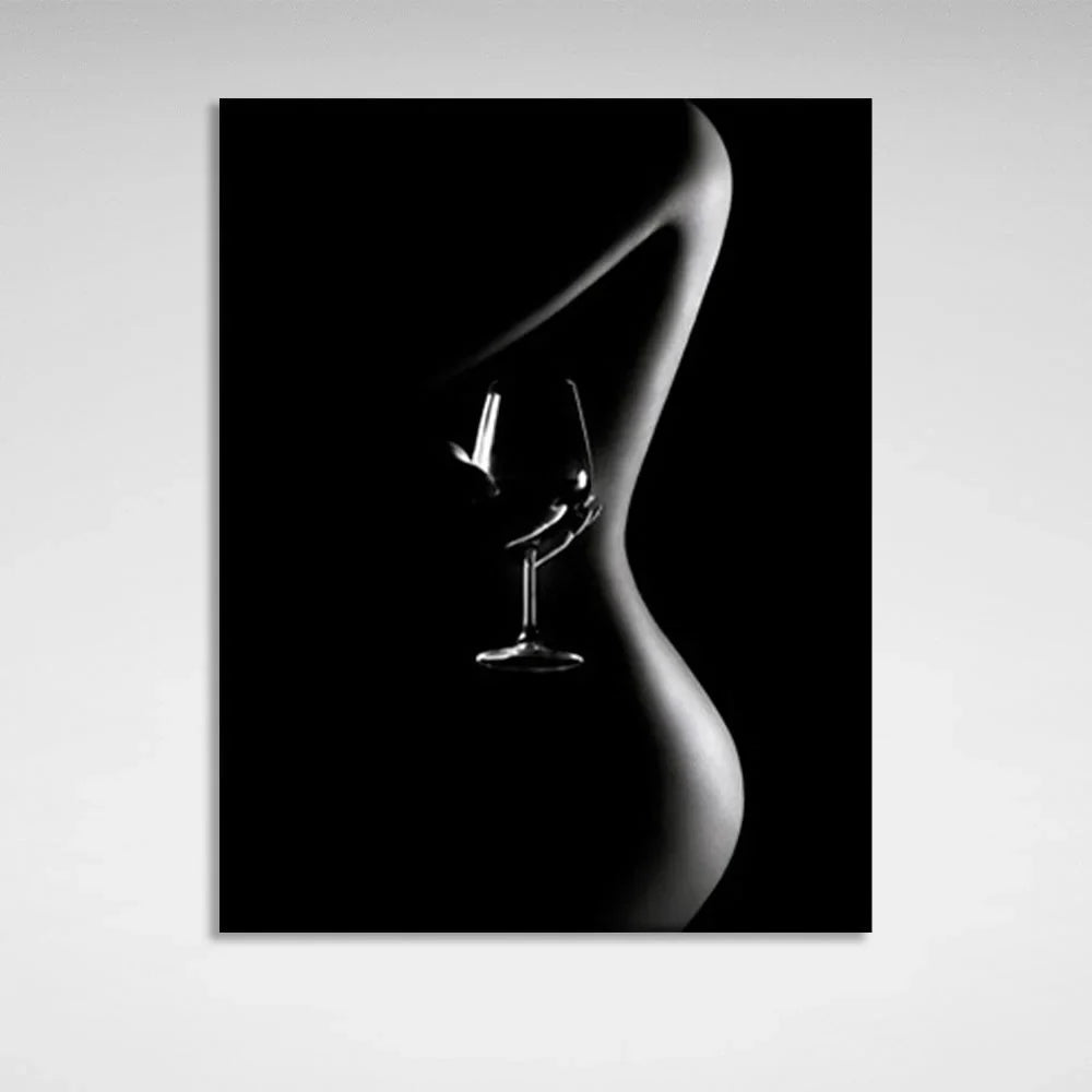 girl's and a glass Canvas Wall Art Print
