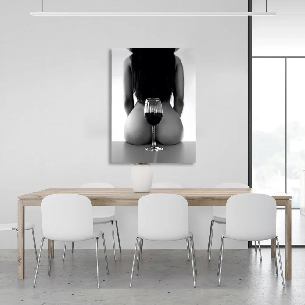 A girl and a glass Canvas Wall Art Print