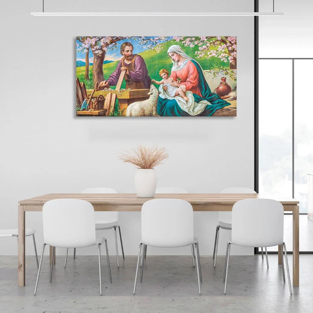 An icon depicting the holy family Reproduction Canvas Wall Art Print