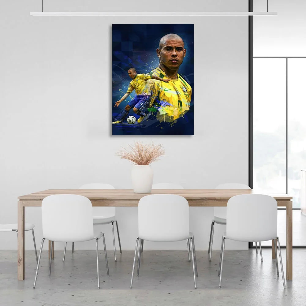 Brazilian footballer Ronaldo Canvas Wall Art Print