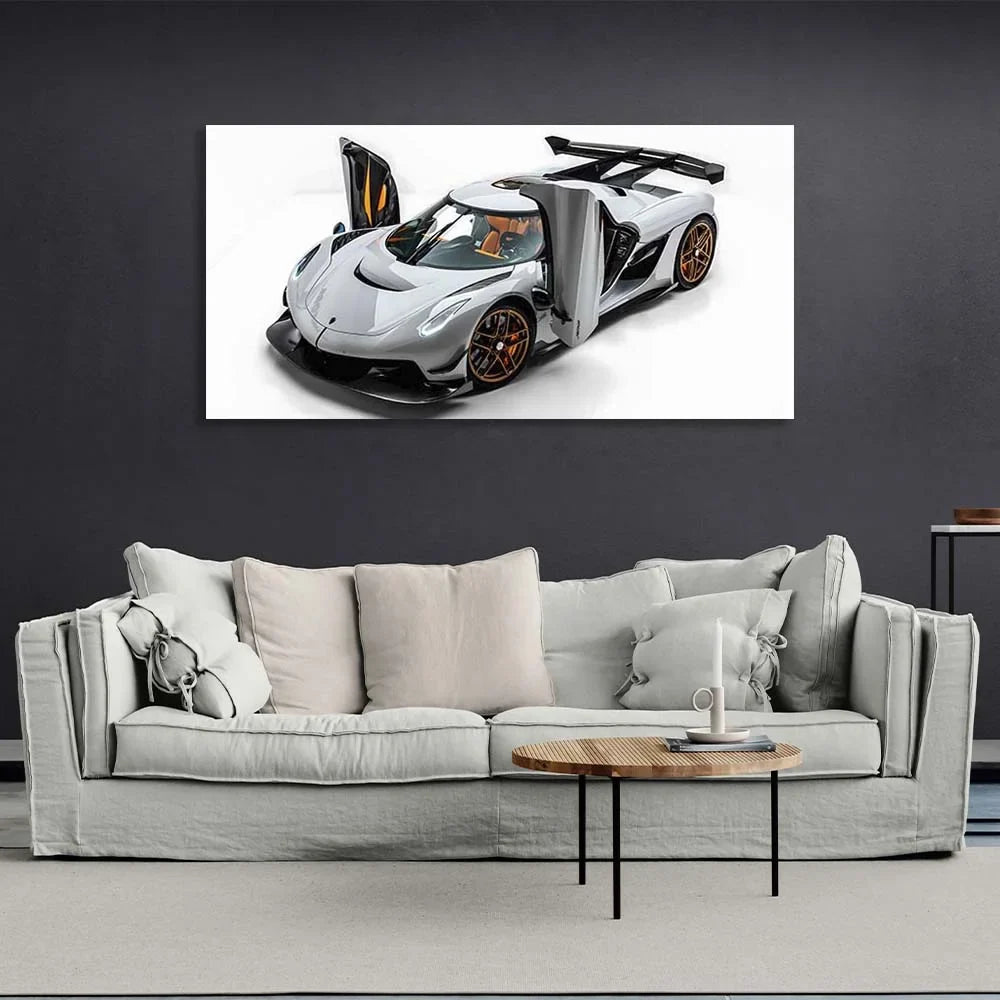 Canvas Wall Art Print Car Koenigsegg Jesko Attack White