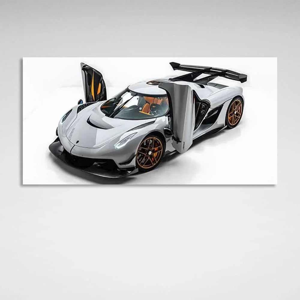 Canvas Wall Art Print Car Koenigsegg Jesko Attack White