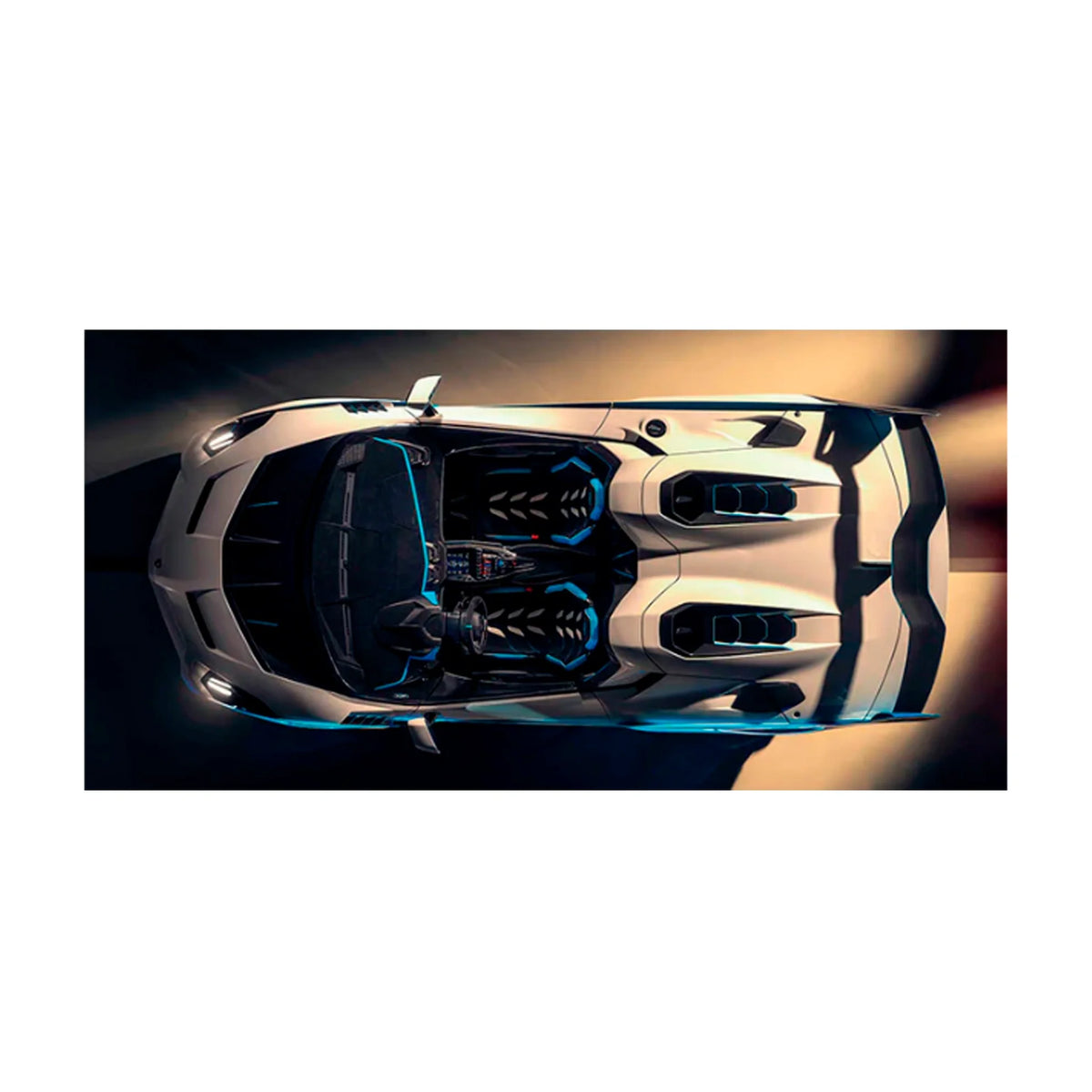 Car White Lamborghini Canvas Wall Art Print