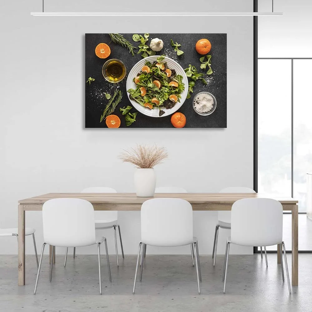 For the kitchen mandarin salad Canvas Wall Art Print For Kitchen