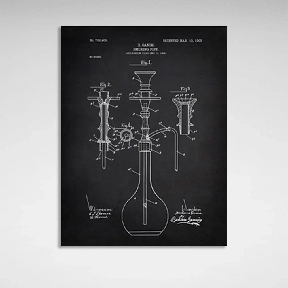 Hookah diagram Canvas Wall Art Print