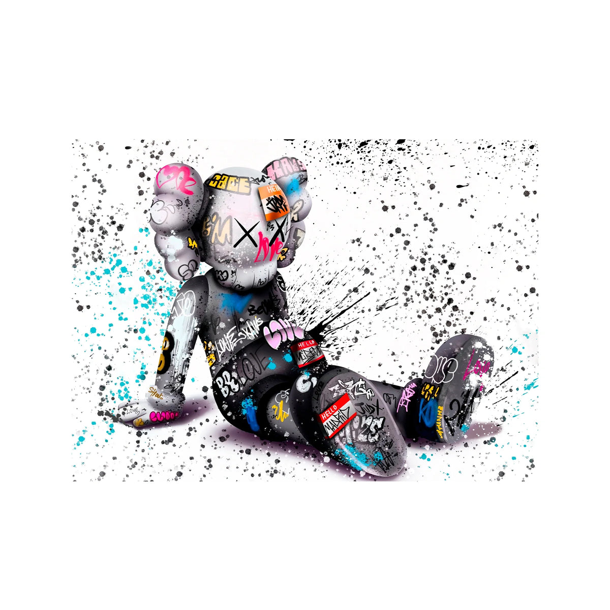 Interior doll KAWS graffiti CANVAS Wall Art Print