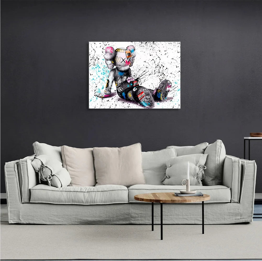 Interior doll KAWS graffiti CANVAS Wall Art Print