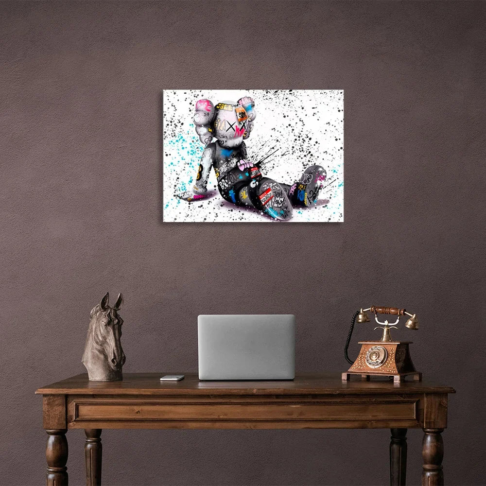 Interior doll KAWS graffiti CANVAS Wall Art Print