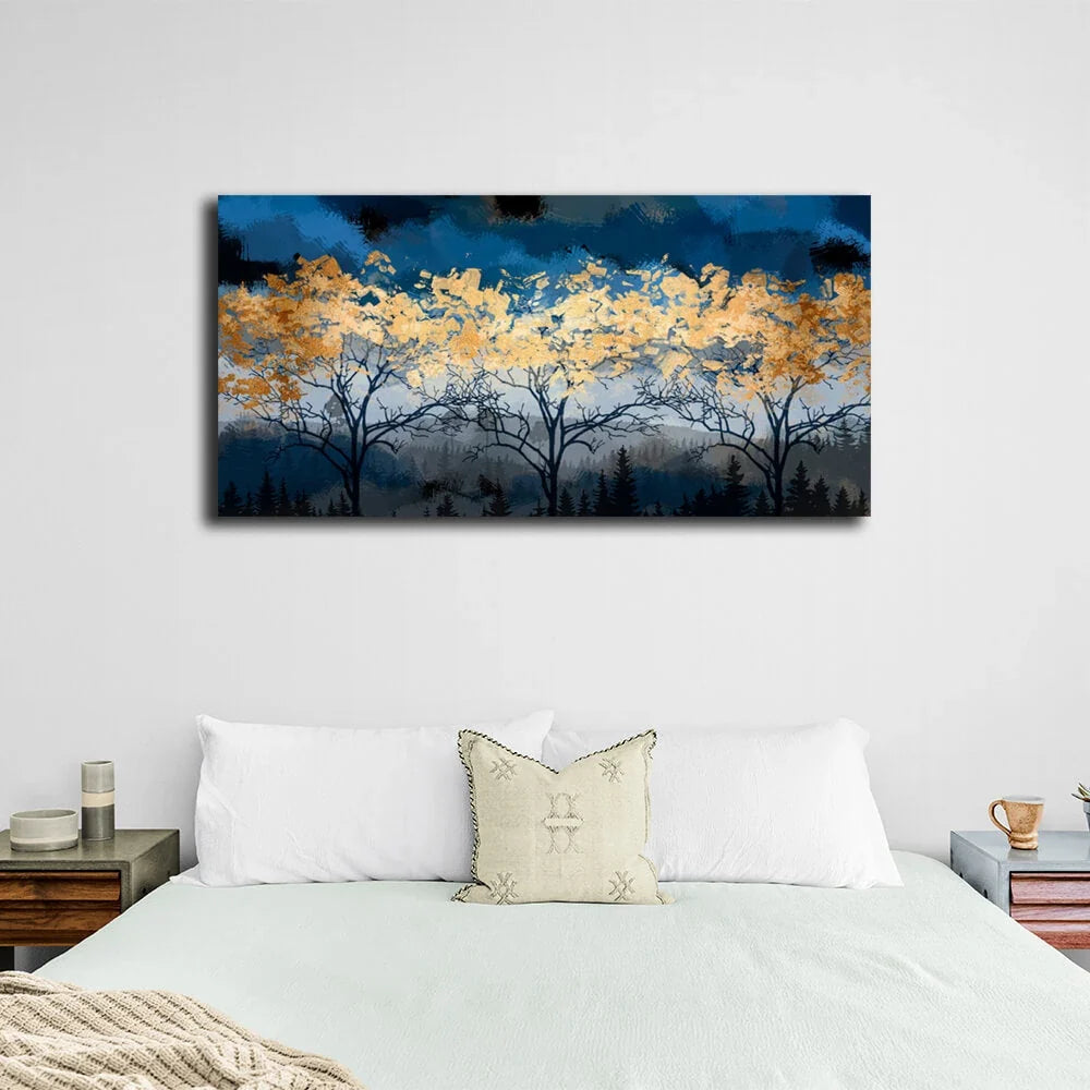 Interior Night forest Canvas Wall Art Print
