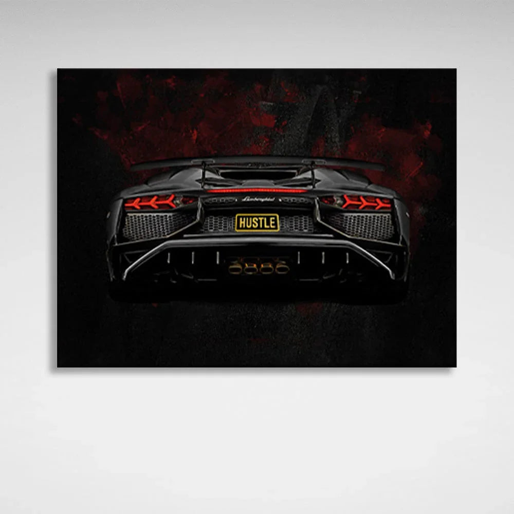 Lamborghini Aventador rear view Canvas Wall Art Print