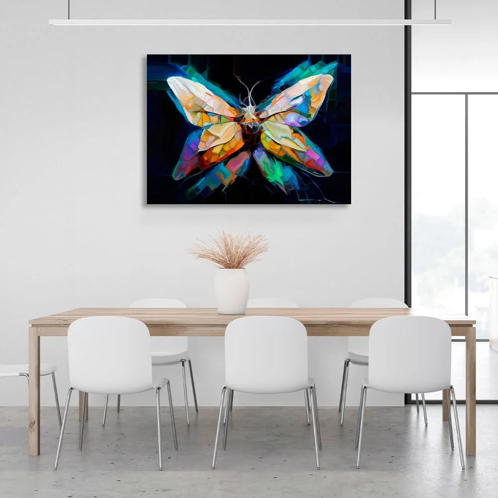 Multicolored butterfly Abstraction Canvas Wall Art Print