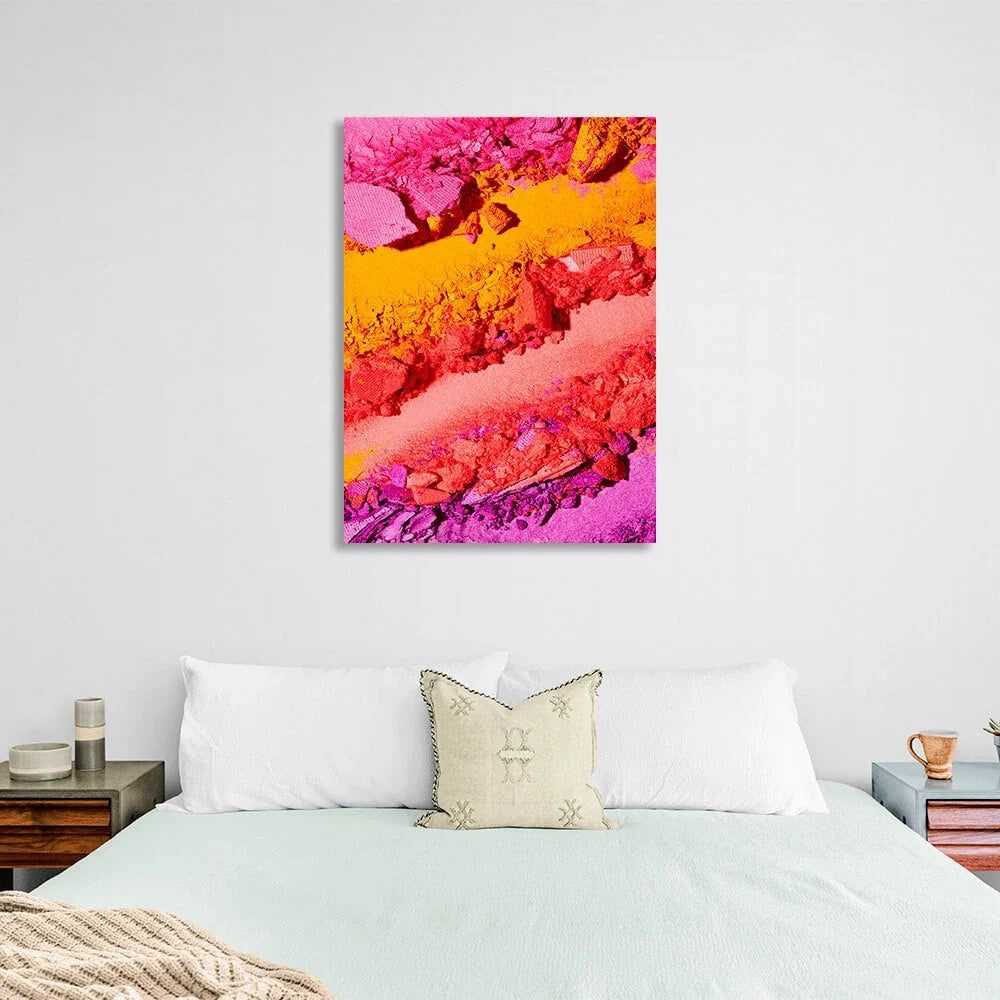 Pink yellow yellow red red purple eye shadow Canvas Wall Art Print