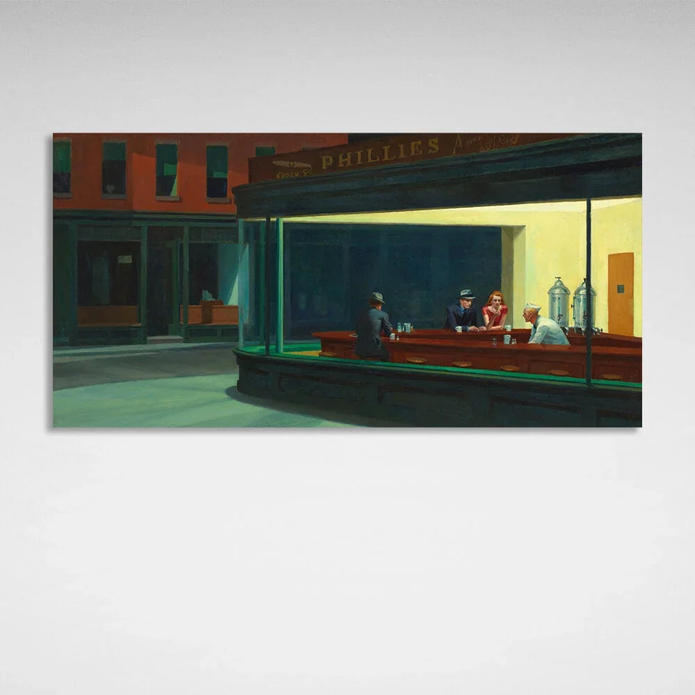 Midnighters Edward Hopper Reproduction Canvas Wall Art Print