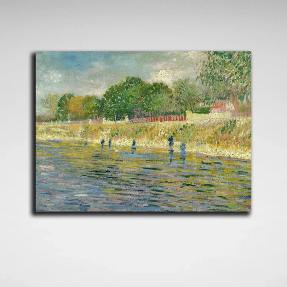 The banks of the Seine by Vincent van Gogh Reproduction Canvas Wall Art Print