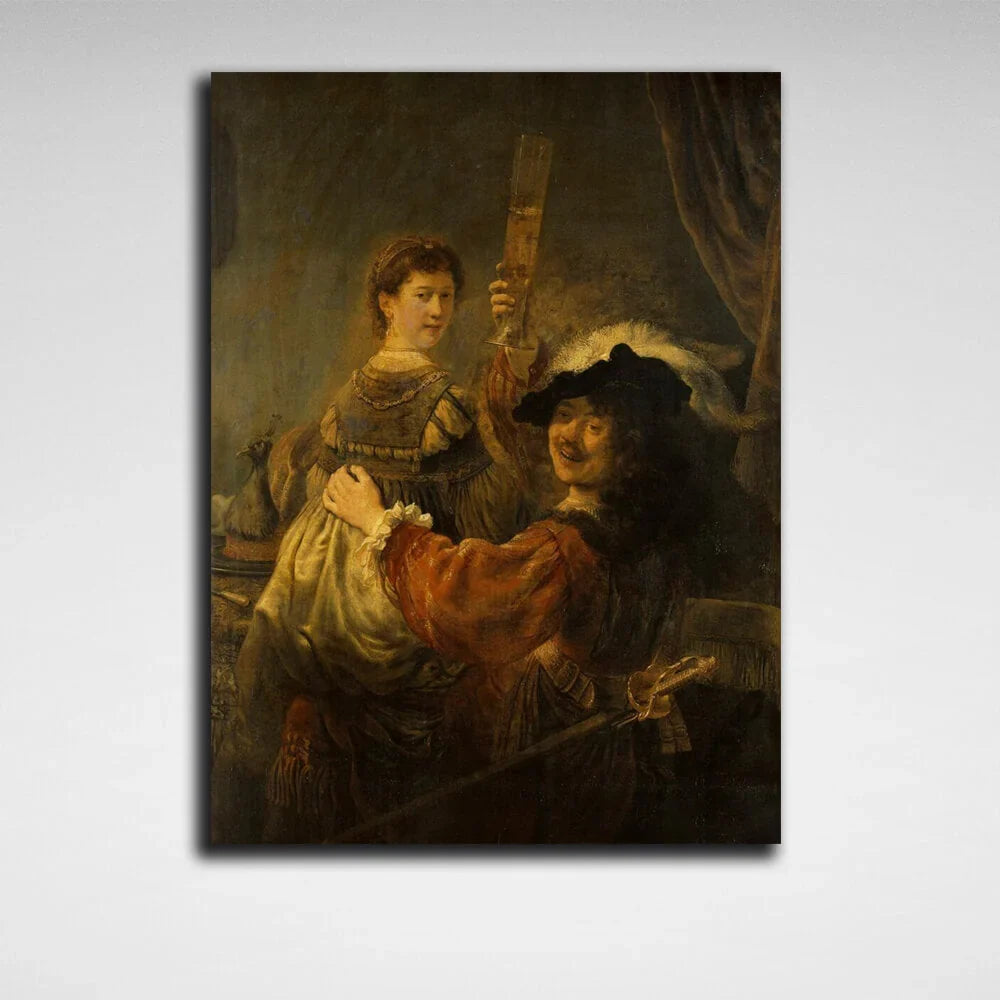 The Prodigal Son in the Tavern Rembrandt Reproduction Canvas Wall Art Print