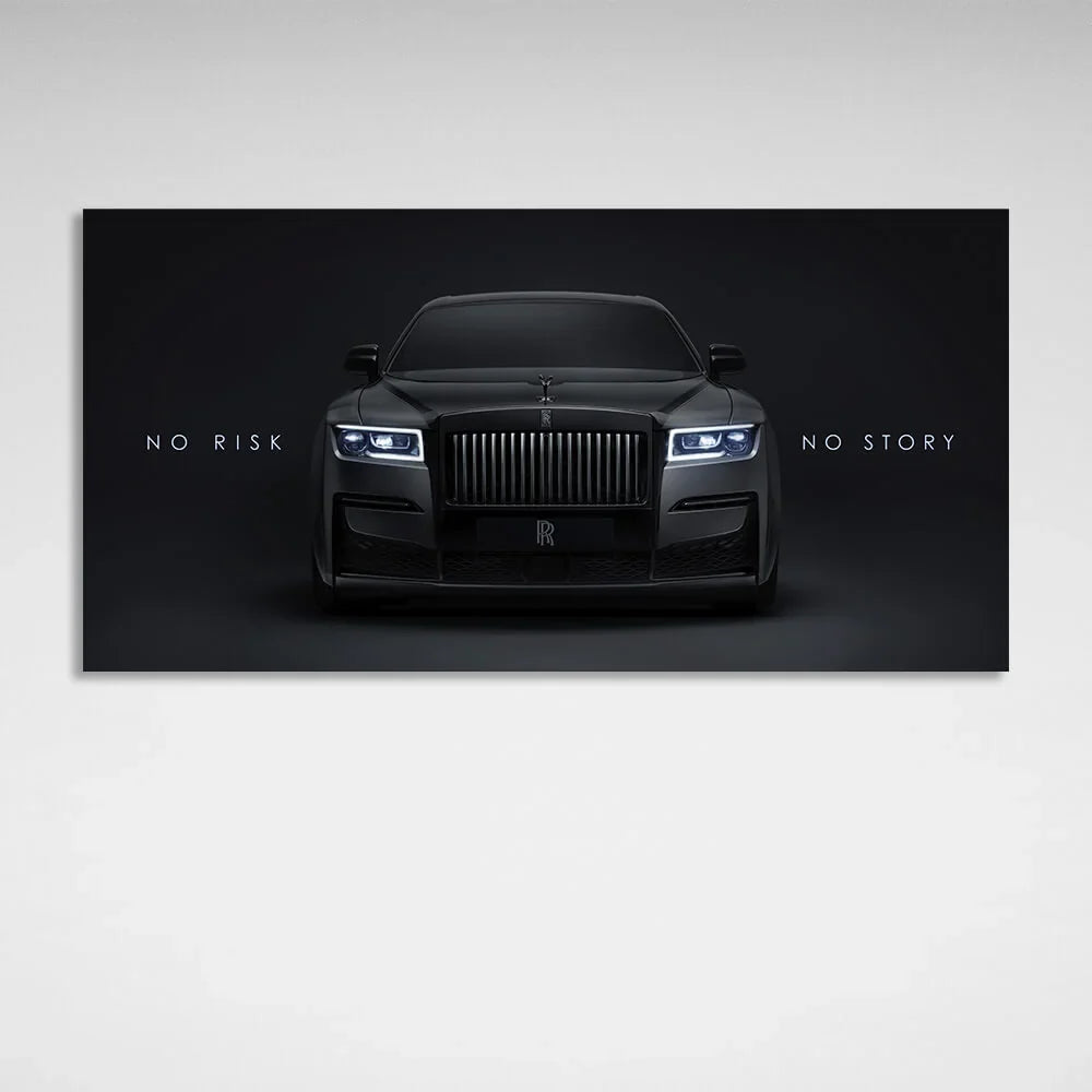 Rolls-Royce No risk, no History Motivational Canvas Wall Art Print