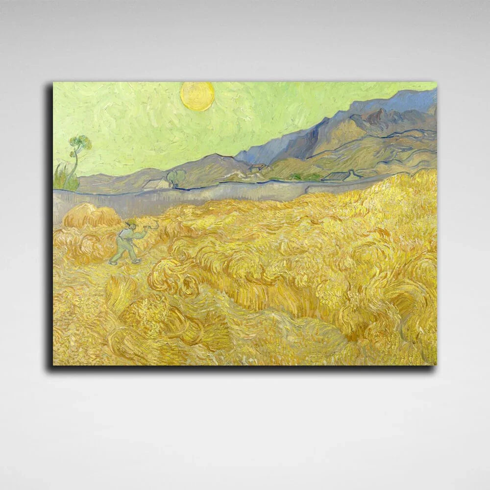 The Wheat Field and the Reaper Vincent van Gogh Reproduction Canvas Wall Art Print