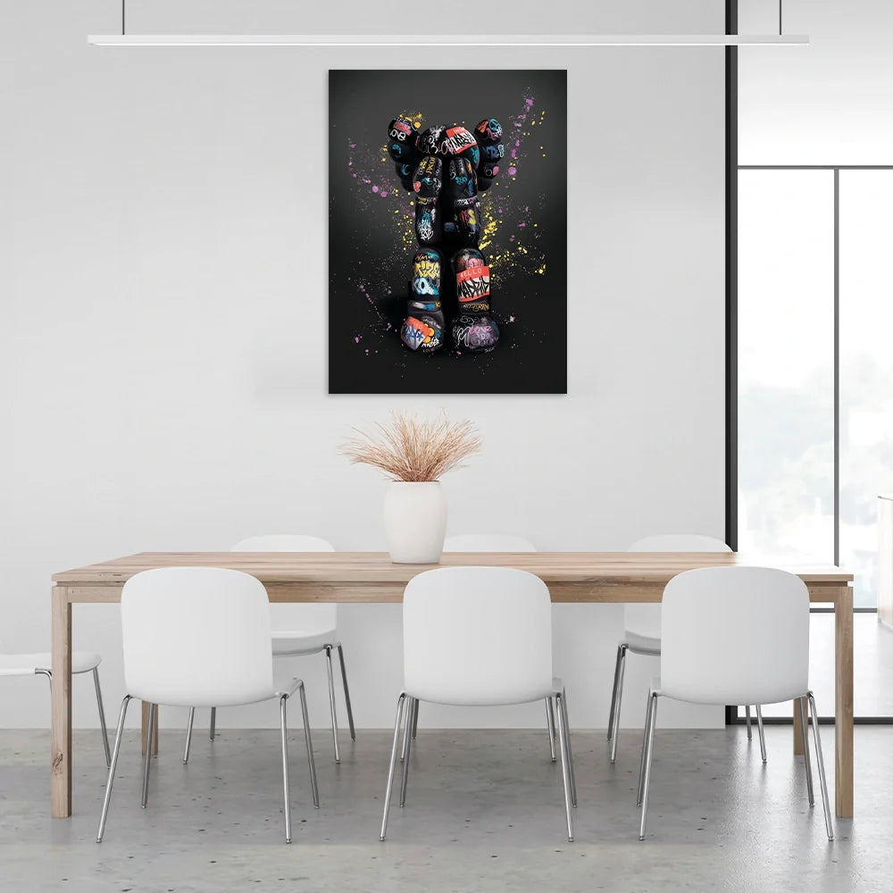 KAWS CANVAS Wall Art – Graffiti Black Edition