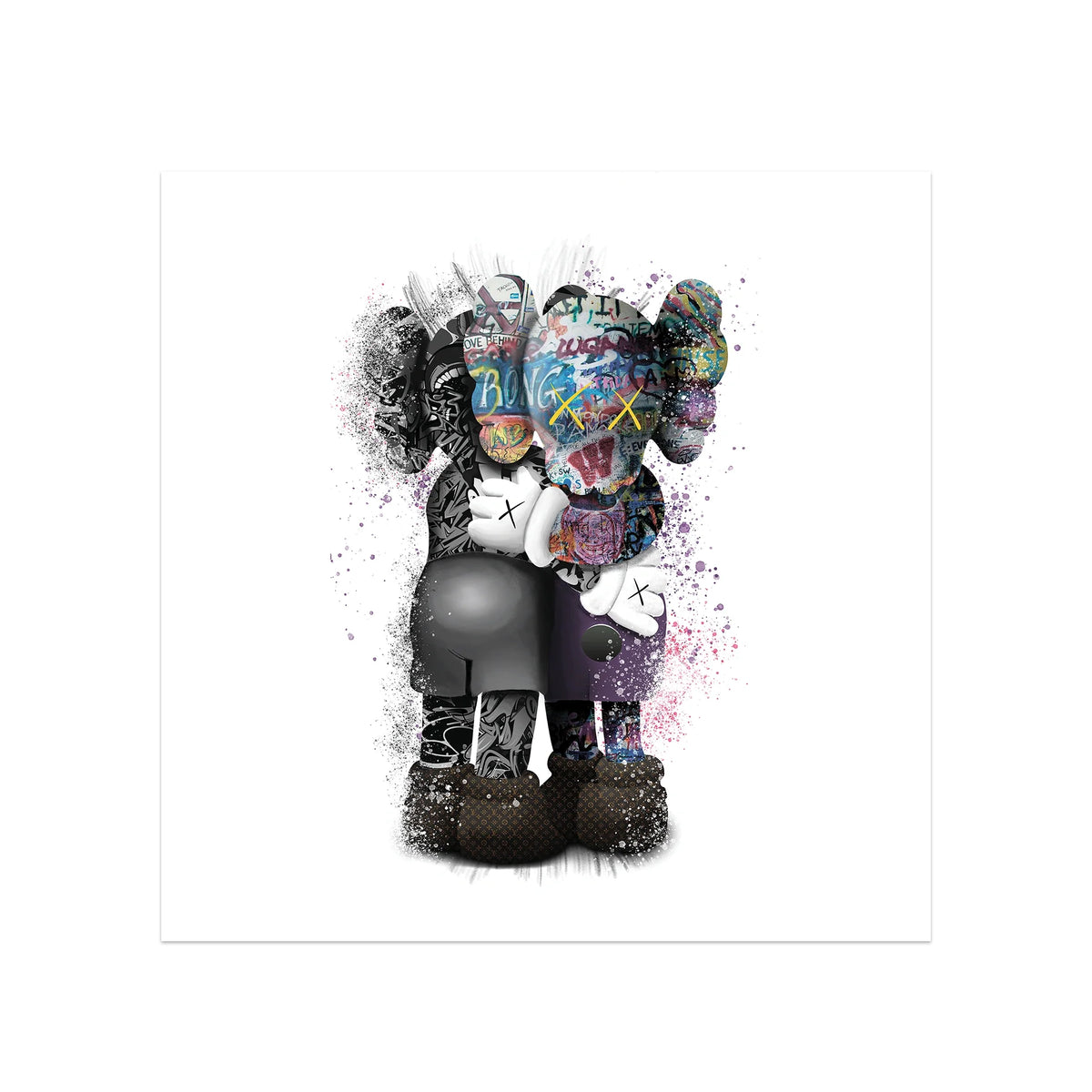 KAWS Canvas Wall Art – Hug White Edition