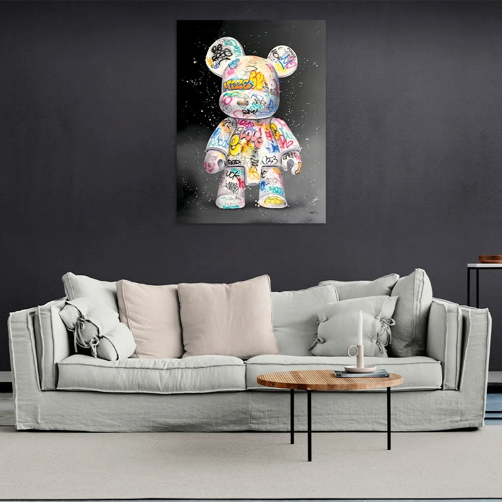 Kaws Сanvas Graffiti Bear Wall Art