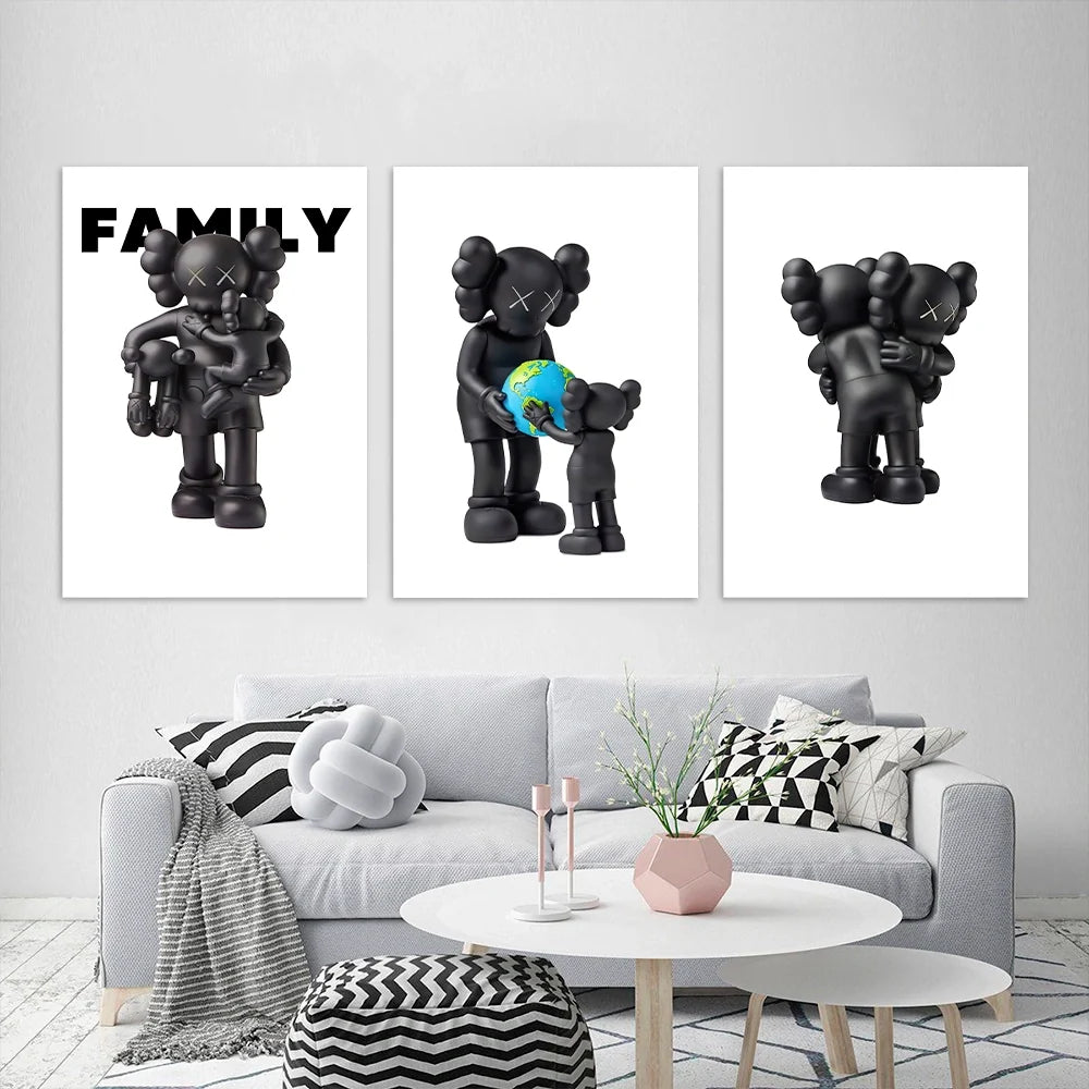 KAWS CANVAS Wall Art Collection: Family Edition