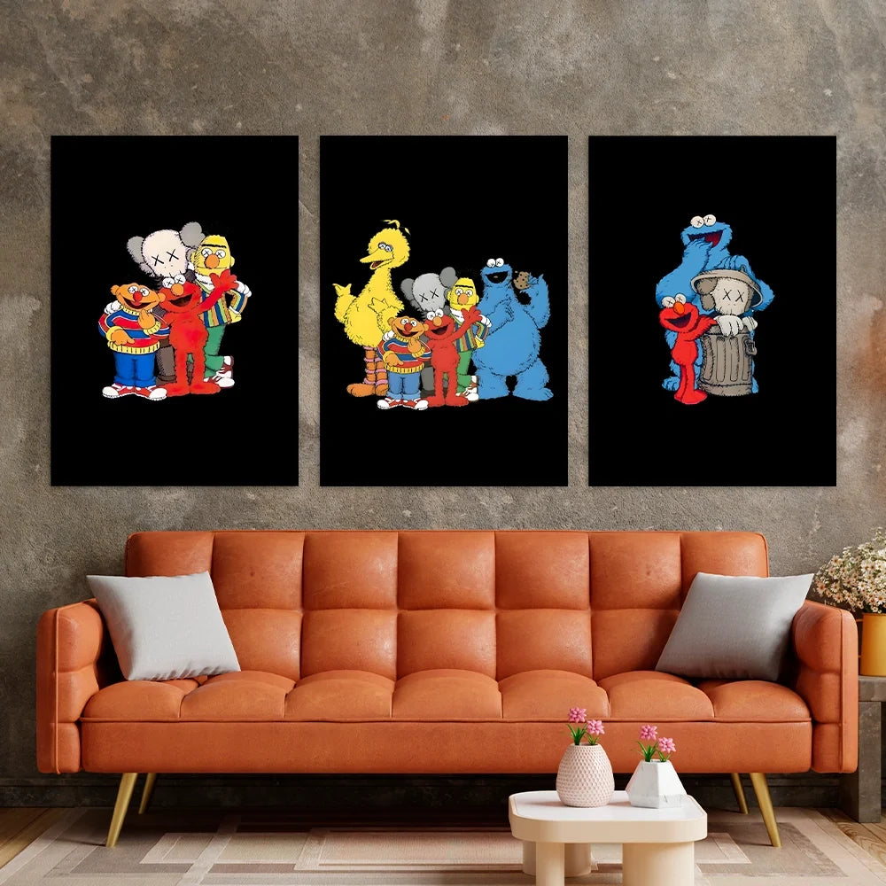 KAWS CANVAS Wall Art Collection: Sesame Street Edition