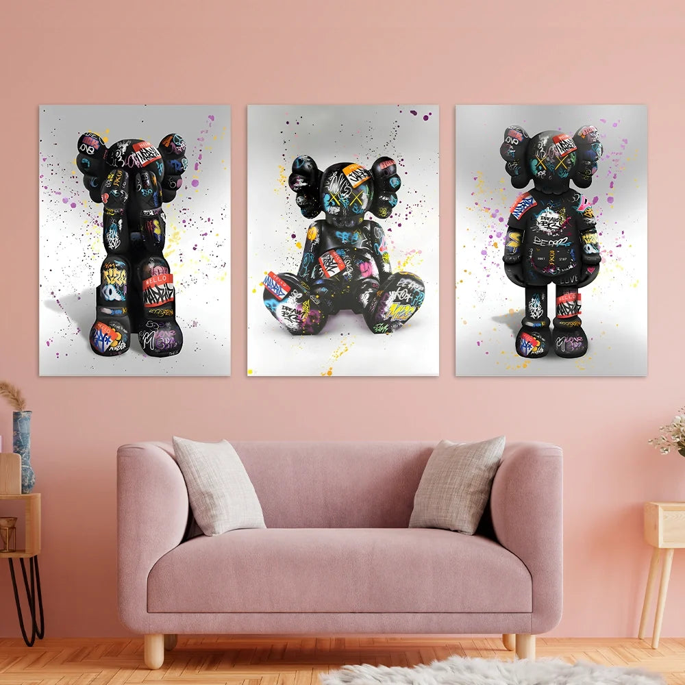 KAWS Canvas Wall Art Collection: Graffiti Edition