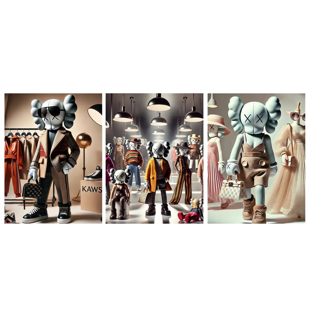 KAWS CANVAS Wall Art Collection: Fashionista Edition
