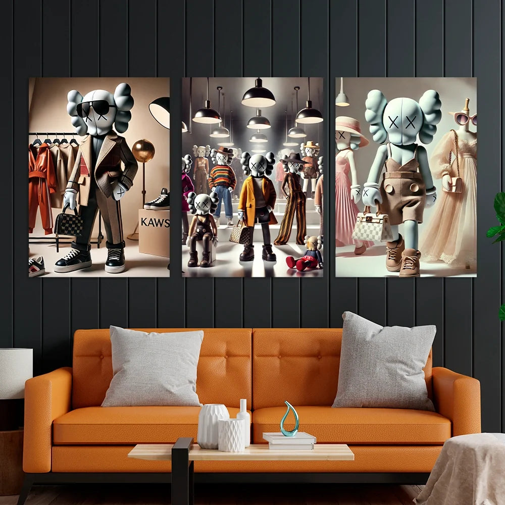 KAWS CANVAS Wall Art Collection: Fashionista Edition