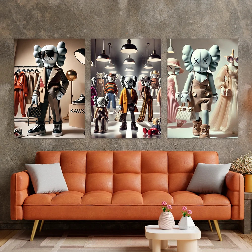 KAWS CANVAS Wall Art Collection: Fashionista Edition