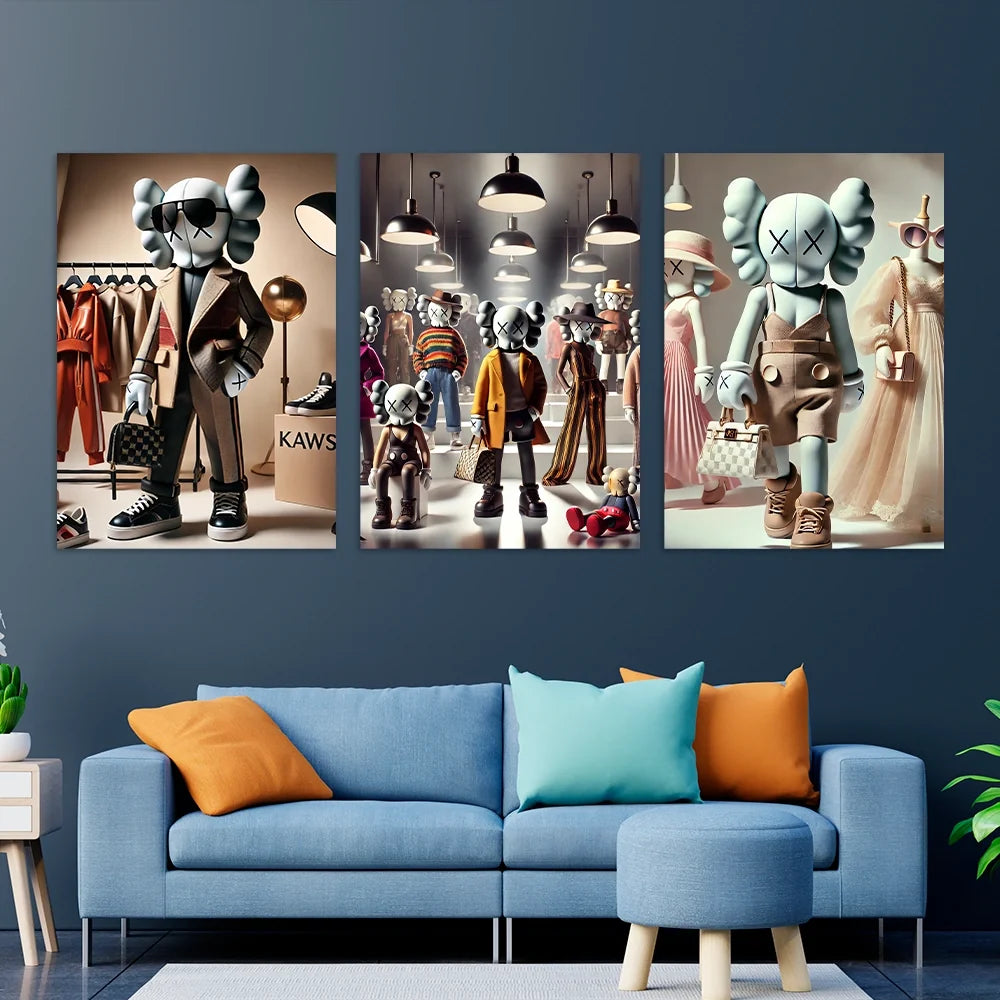 KAWS CANVAS Wall Art Collection: Fashionista Edition