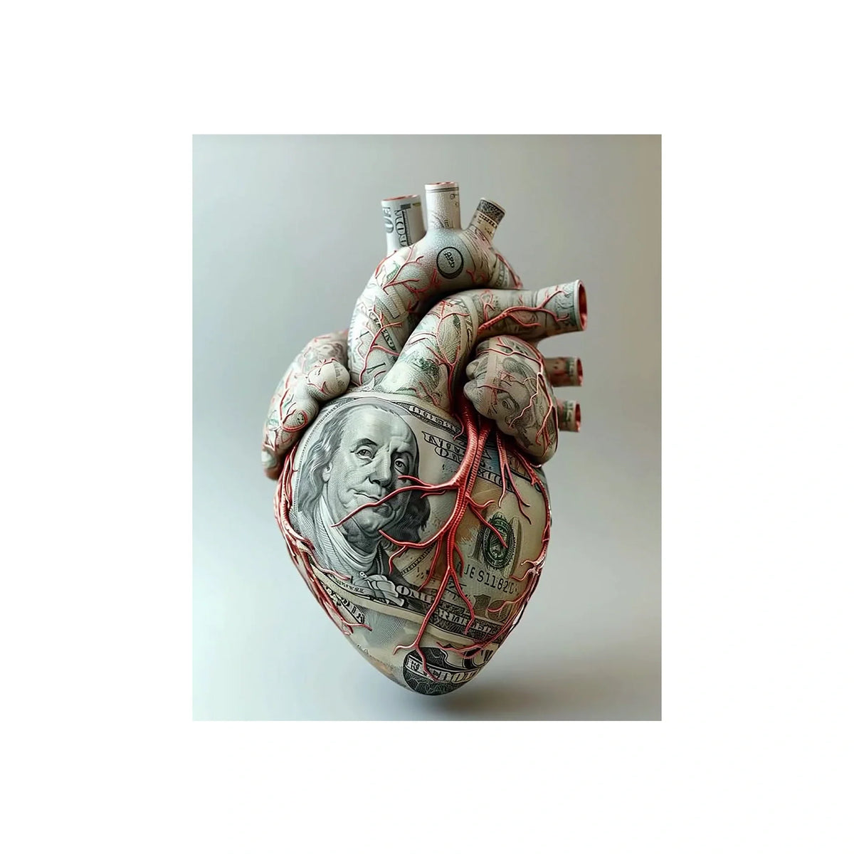 Financial Heart Canvas Wall Art - Unique Blend of Passion and Prosperity