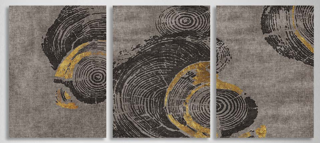 Modular abstract gray wood grain pattern Multi Panel Canvas Wall Art Print