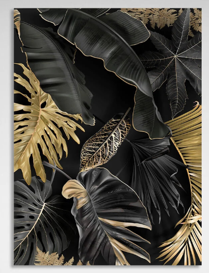 Light gray with dark gray tones and yellow elements Abstraction Canvas Wall Art Print