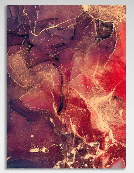 Dark purple abstract with red hues Abstraction Canvas Wall Art Print