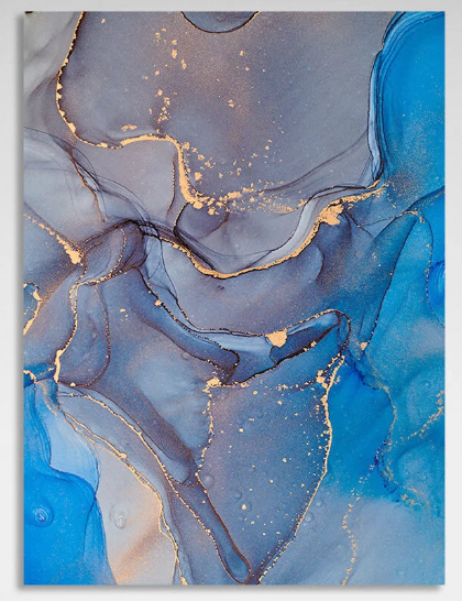 Grey-blue Abstraction Canvas Wall Art Print