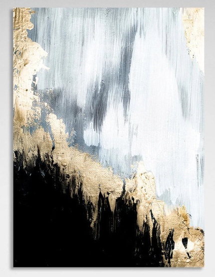 In silver gold and black Abstraction Canvas Wall Art Print