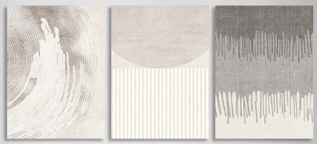 Modular abstraction in pale shades Multi Panel Canvas Wall Art Print
