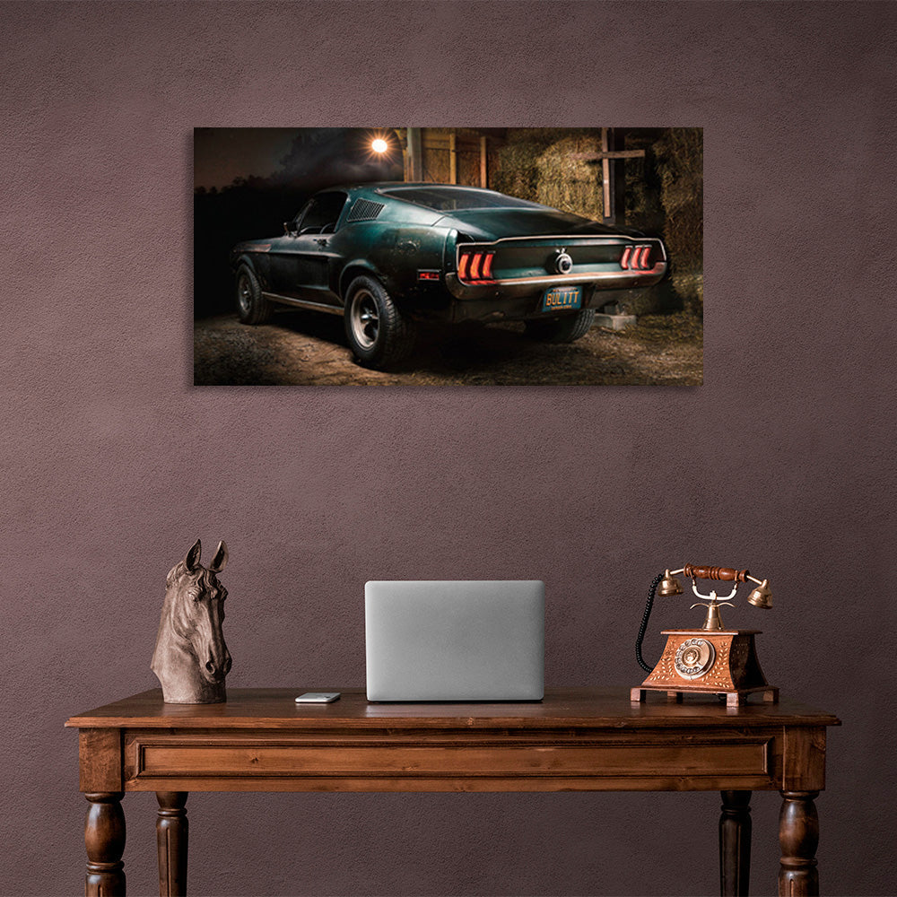 The car in the rock  Canvas Wall Art Print