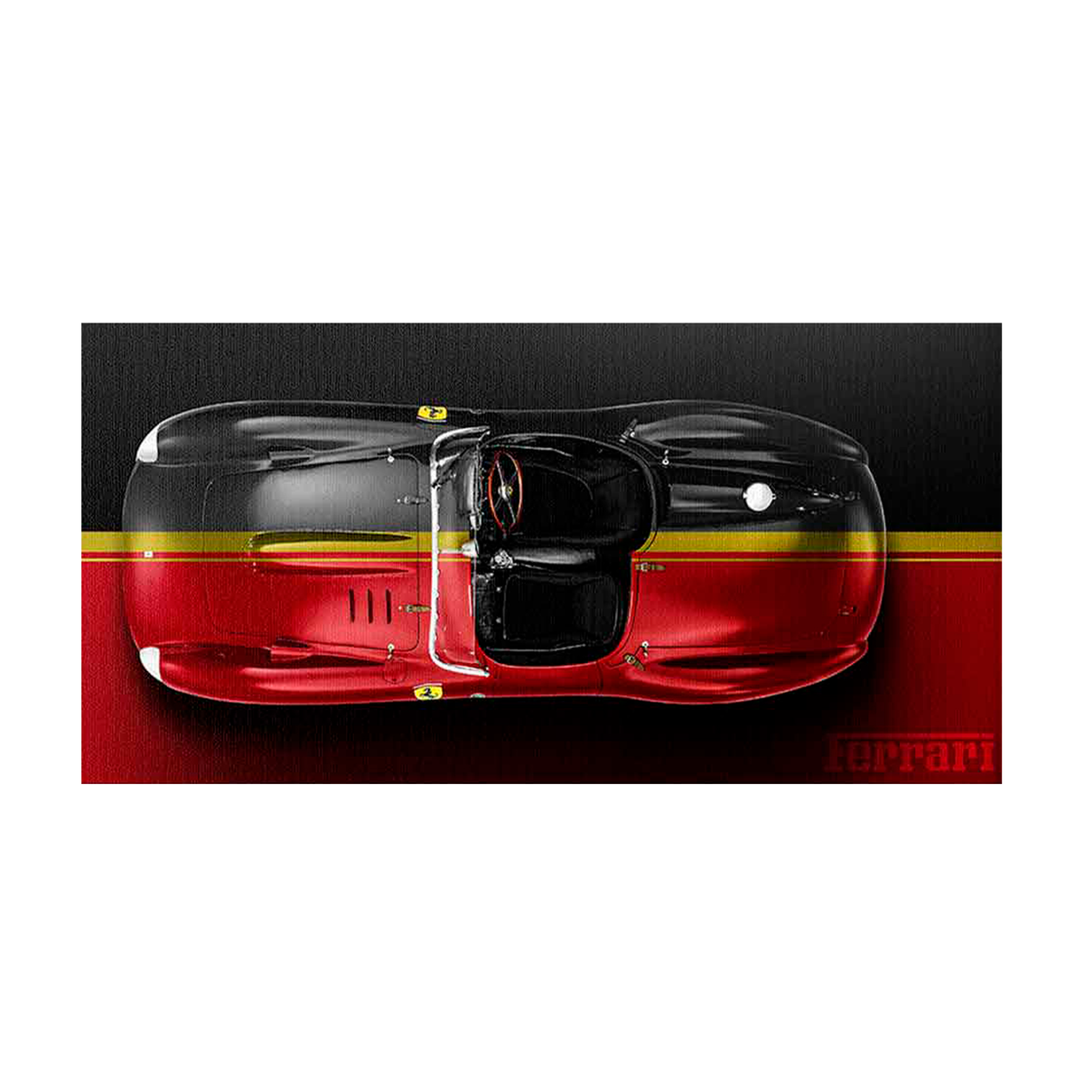 FERRARI BLACK  BACKSIDE Canvas Wall Art