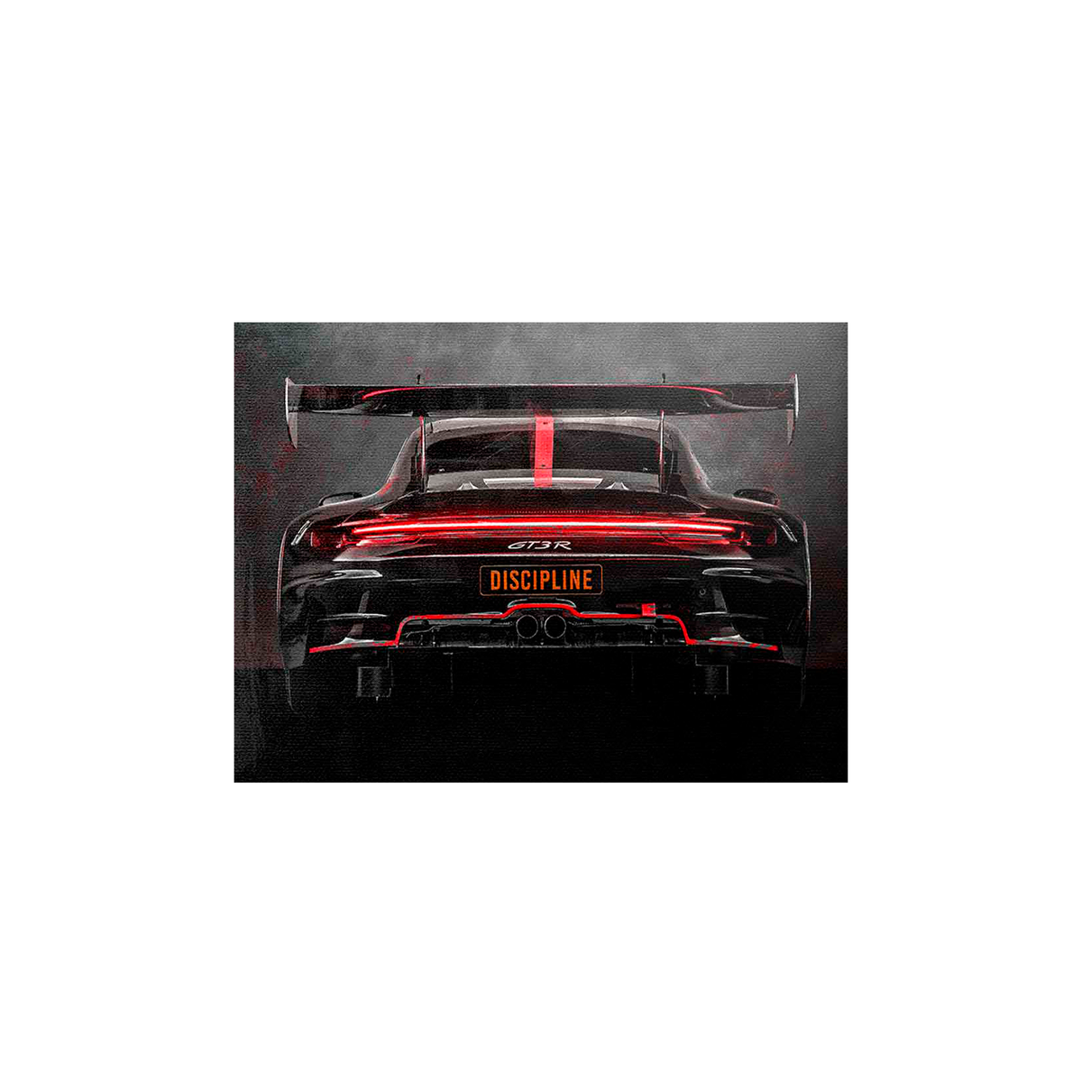 PORSCHE GT3R BACKSIDE Canvas Wall Art