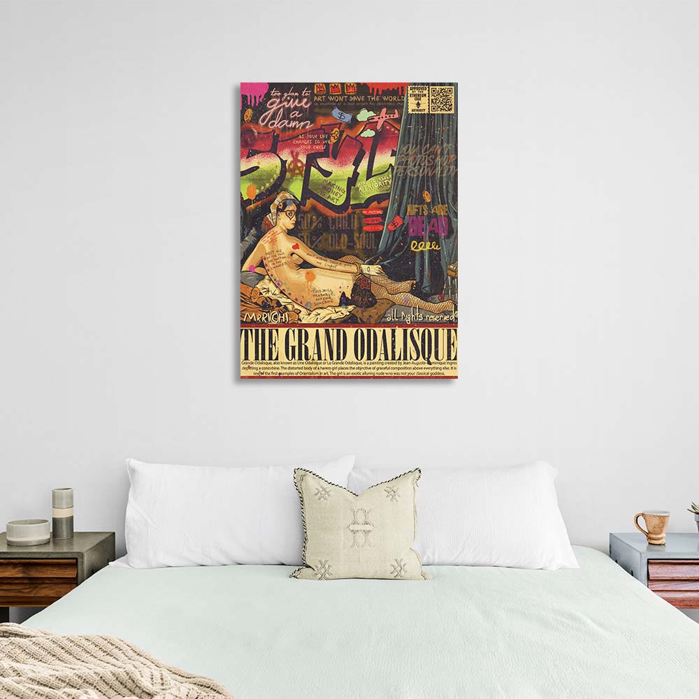 Pop art graffiti style odalistka Canvas Wall art Print