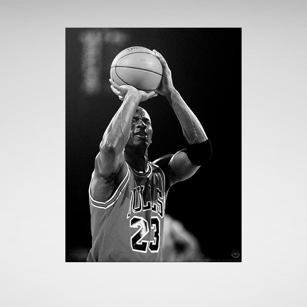 Michael Jordan: Iconic Shot Black & White Canvas Wall Art