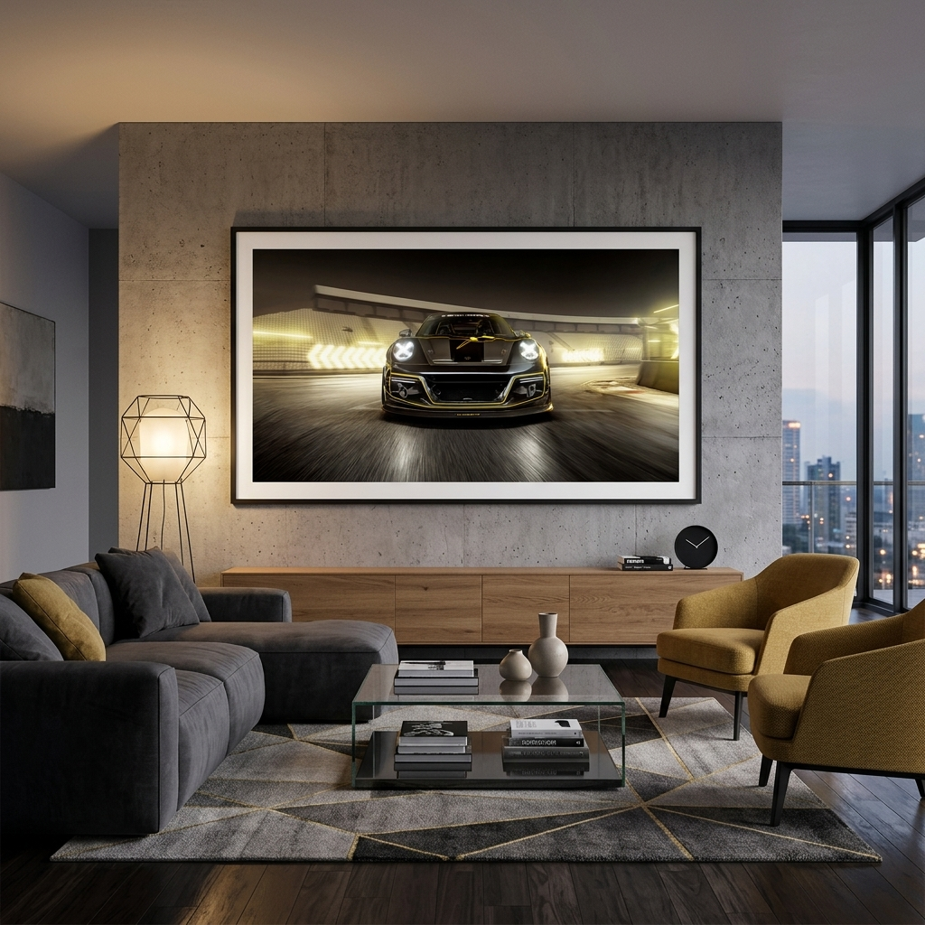 Canvas Wall Art Print Car Porsche 911  Turbo S