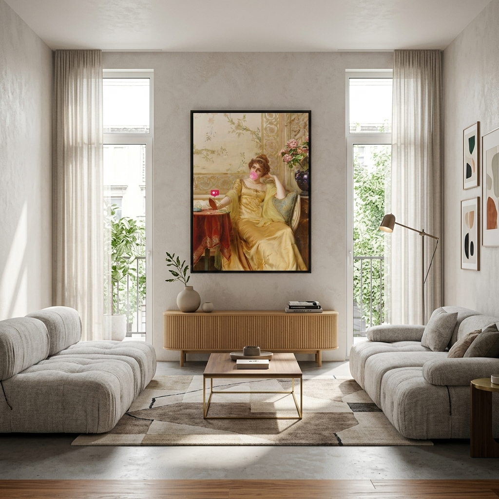 Canvas Wall Art Print Elegance with bubblegum and like