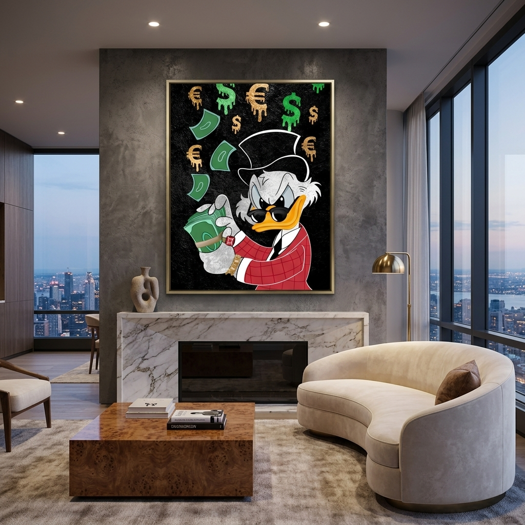 Scrooge money Inspirational  Canvas Wall Art Print
