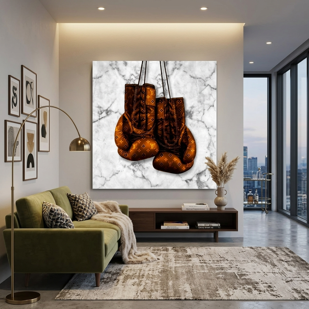 For motivation LV boxing gloves Motivational Canvas Wall Art Print