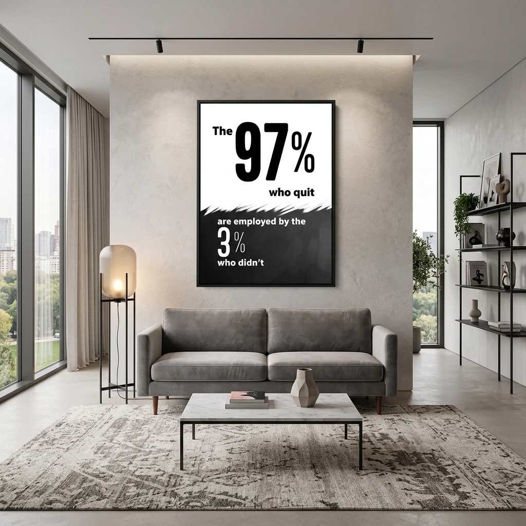 97% are running at 3% ENG Motivational Canvas Wall Art Print